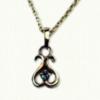 Inverted Heart Pendant with stone