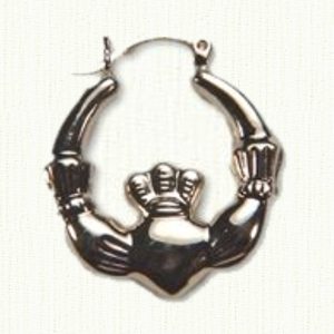 14KY Claddagh Hoop Earring