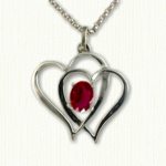 Two Hearts w/ oval Stone
