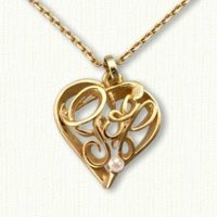 I Love Golf Heart Pendant