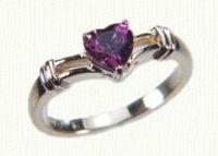 Promise Rings #70298 with 6x6 rhodolite garnet heart