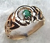 Open Round Claddagh Ring with 4mm emerald