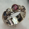 'One of a kind' Celtic ring with gemstones