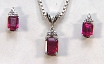Emerald Cut Ruby earrings 1.37ct tw