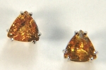 Trillion cut yellow sapphire earrings