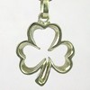 14kt green gold open shamrock pendant
