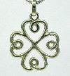 14kt green gold 4 heart shamrock pendant