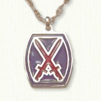 10th Mountain Division Crossed Swords Medallion - enameled