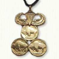 Triple Nickel Pendant with Wings