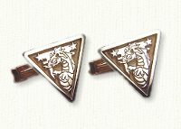 Sterling silver, 18KY electroplated custom military cuff links