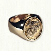 18KY Marine Corps Signet Ring