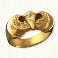14kt Two tone Airborne Wings Signet Ring