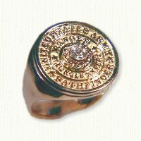 Custom Army Ranger Signet Ring with diamond