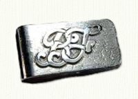 Sterling money clip with raised sterling initials BF
