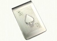 Sterling money clip with and Ace engraved on front