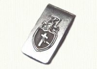 Sterling money clip with raised  family crest