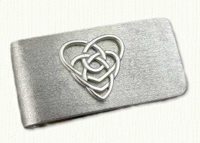 Sterling Silver Celtic Double Heart Money Clip