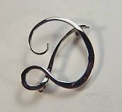 14kt white gold D monogram pin -monogram pins