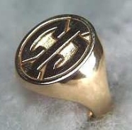 Custom photoetched initial signet ring