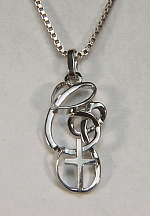 Double initial pendant (C S) with Cross