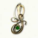 J S Monogram pin with emerald