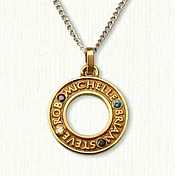 Mothers circle pendant with birthstones