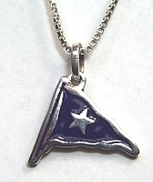 Blue enameled sterling silver burgee pendant