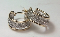 14kt two tone turkshead hoop earrings