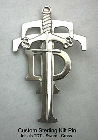 Monogrammed Sword Kilt Pin