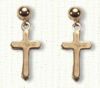14KY Cross Earrings on Posts