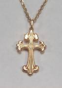 14KY Fleur de lis Cross