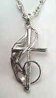 G-clef cross in sterling silver