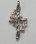 14KT two tone musical cross