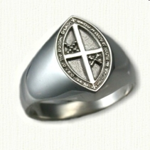 Custom Sterling Silver Cross Signet Ring