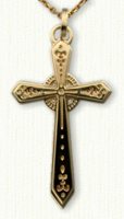 Custom cross with fleur-de-lis