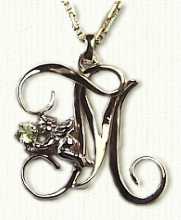 monogram initial pendant with angel