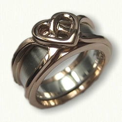 14kt Rose Gold Celtic Heart Reverse Cradle