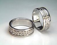 14kt White Gold Celtic Shannon River Knot Rings