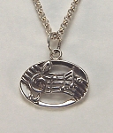 Sterling silver musical staff charm