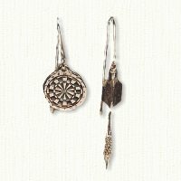 14KY dart earring and dart board earring