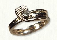 14KT two tone golf club ring with .45ct diamond