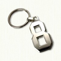 Sterling silver number 8 key ring