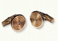 14kt yellow gold target cuff links with diamond