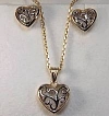 14kt two tone heart pendant