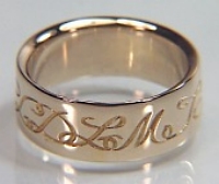 14kt yellow gold initial wedding band