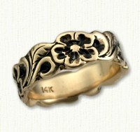 Custom Sculpted Floral Wedding Band