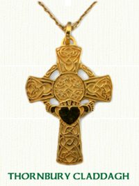 Celtic Thornbury Knot Claddagh Cross