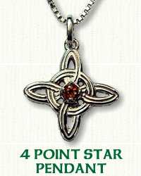 4 Point Star Pendant with 3.5mm Citrine