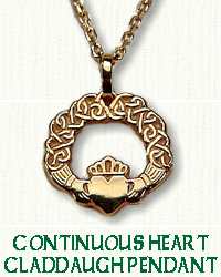 Celtic Continuous Heart & Claddagh Knot Pendant