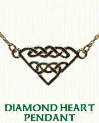 Celtic Diamond Heart Knot Necklace